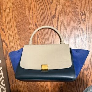 Celine Tan and Navy Satchel